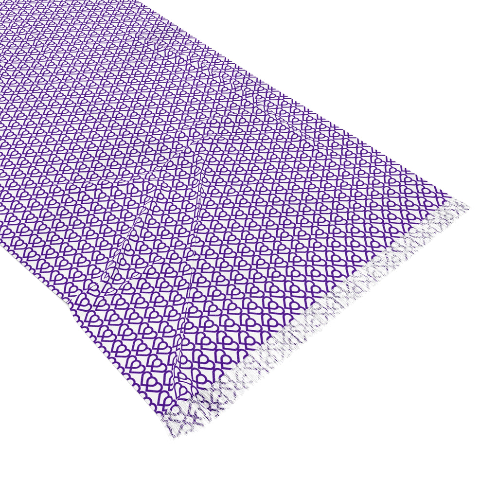 Lavender Geometric Light Scarf — Lightweight Fringed Spring/Summer Wrap