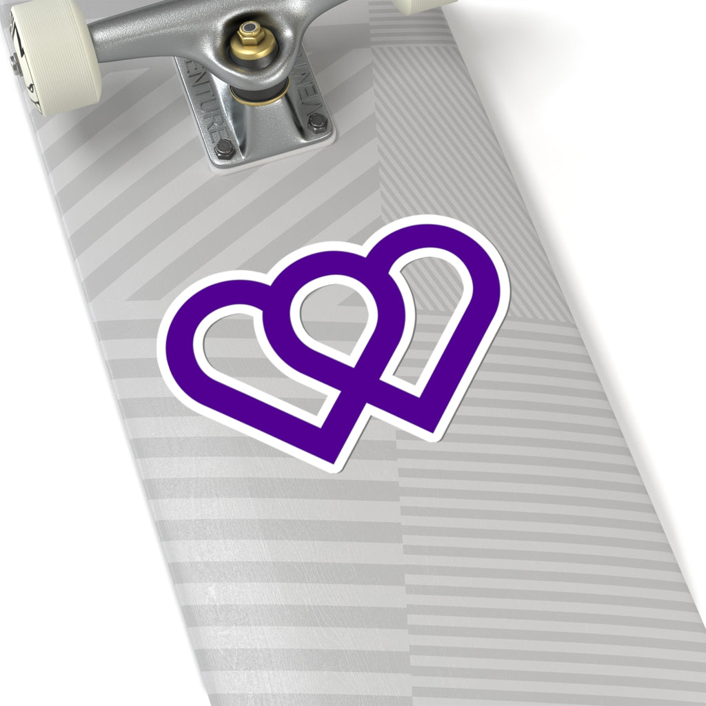Purple Intertwined Hearts Sticker — Decal for Laptops & Journals