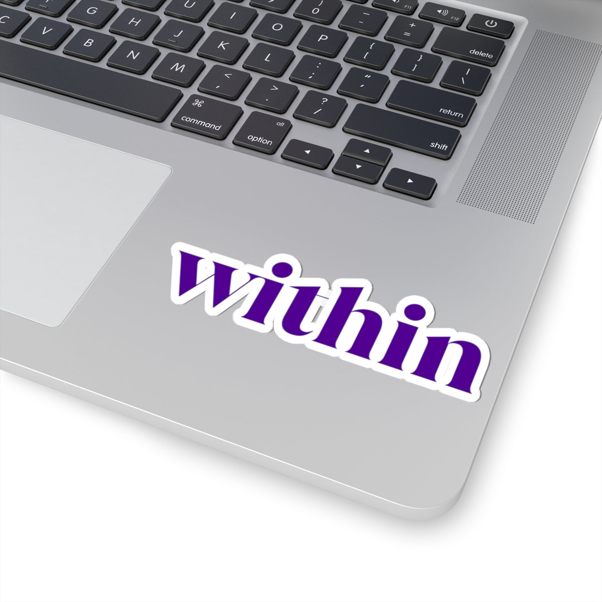 "within" Purple Typography Kiss-Cut Sticker — Motivational Laptop Decal