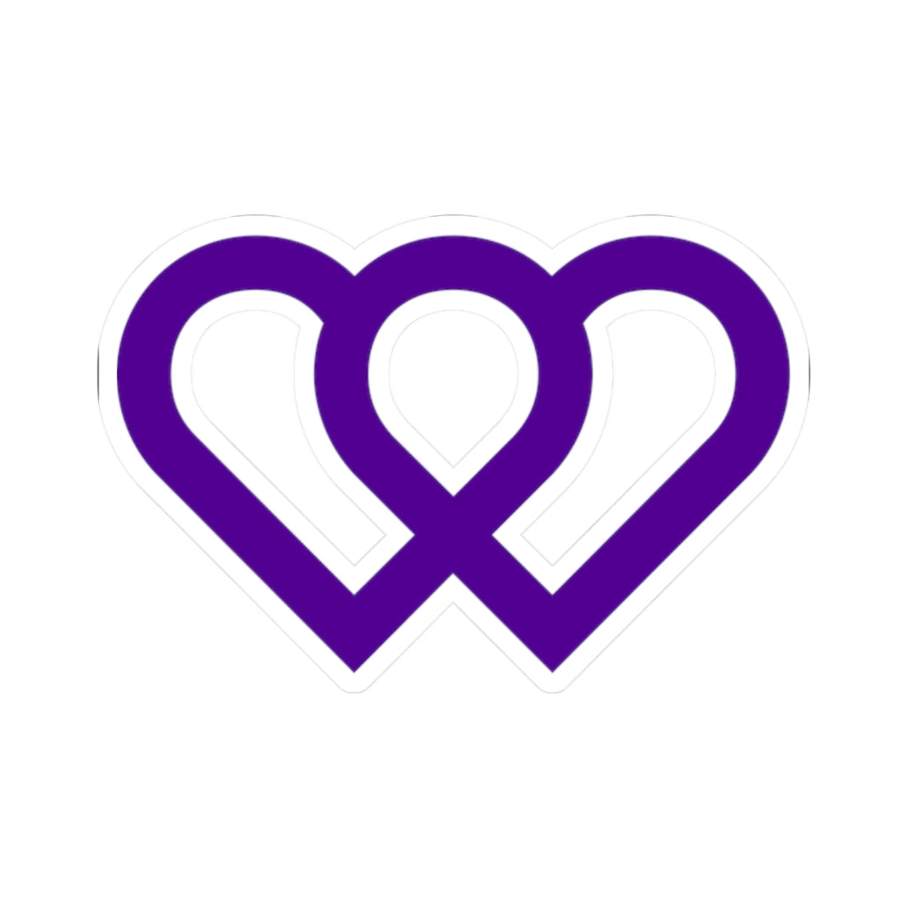 Purple Intertwined Hearts Sticker — Decal for Laptops & Journals