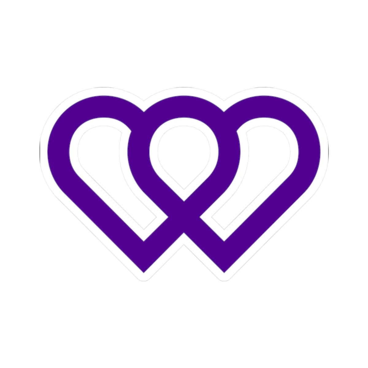 Purple Intertwined Hearts Sticker — Decal for Laptops & Journals