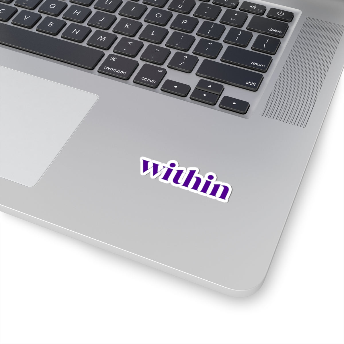 "within" Purple Typography Kiss-Cut Sticker — Motivational Laptop Decal
