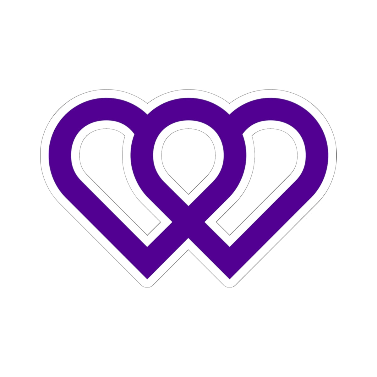Purple Intertwined Hearts Sticker — Decal for Laptops & Journals