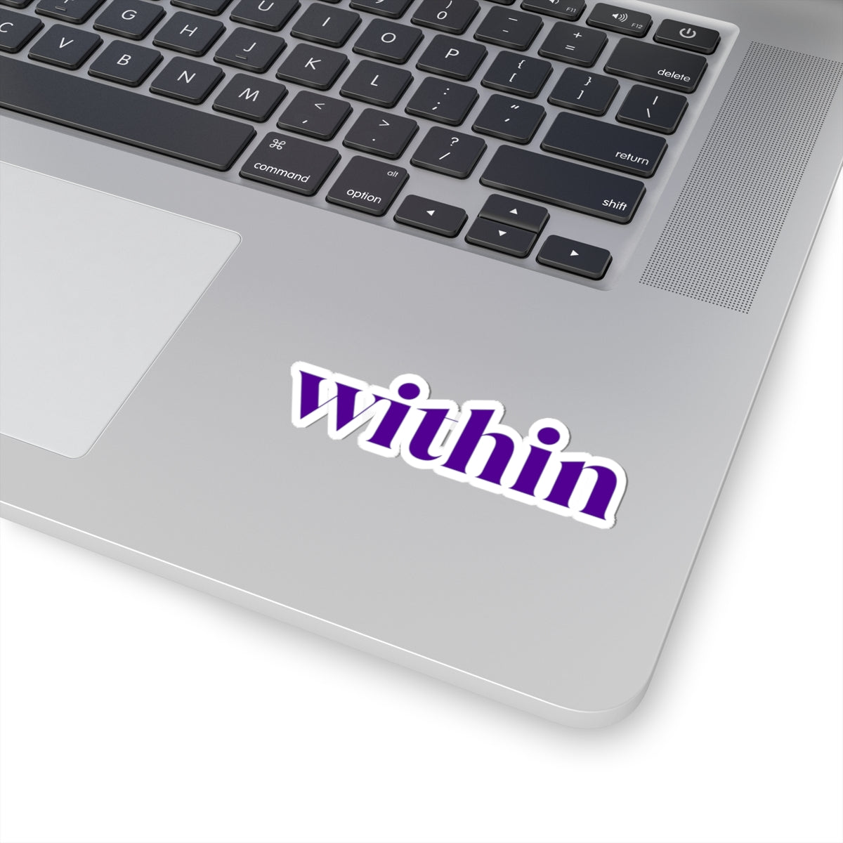 "within" Purple Typography Kiss-Cut Sticker — Motivational Laptop Decal