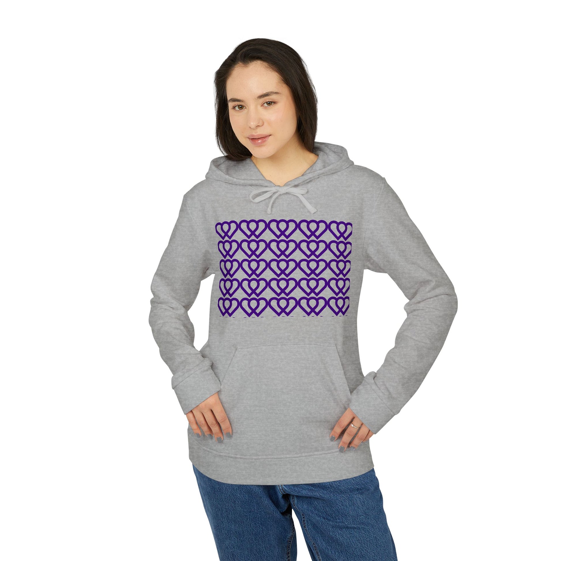 Cozy Heart Pattern Hoodie | Stylish Streetwear, Gift for Her, Casual Outfit, Valentine's Day, Unisex Fleece Sweatshirt