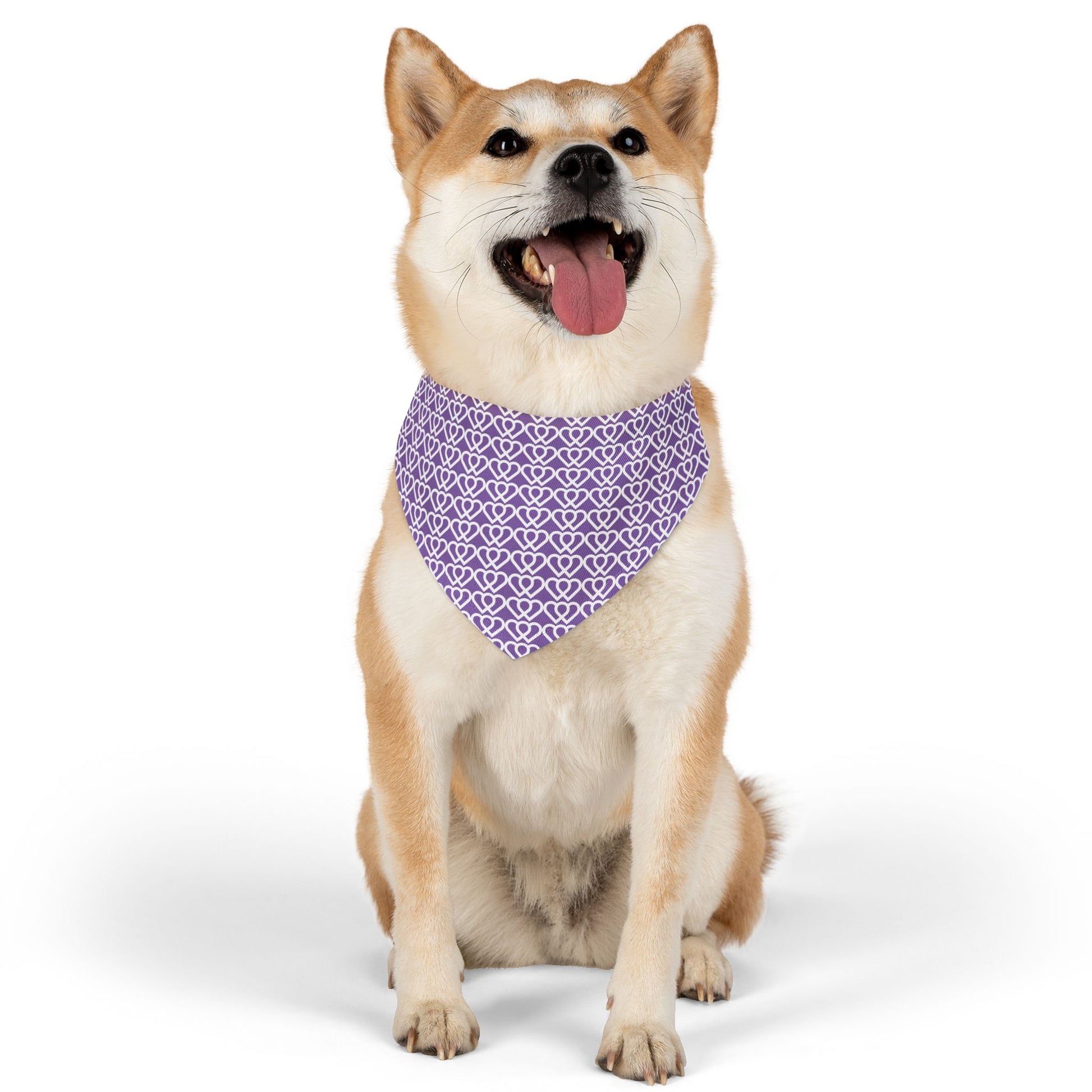 Cute Purple Heart Pet Bandana Collar | Dog Accessory for Special Occasions, Holiday Wear, Pet Gifts, Doggie Fashion