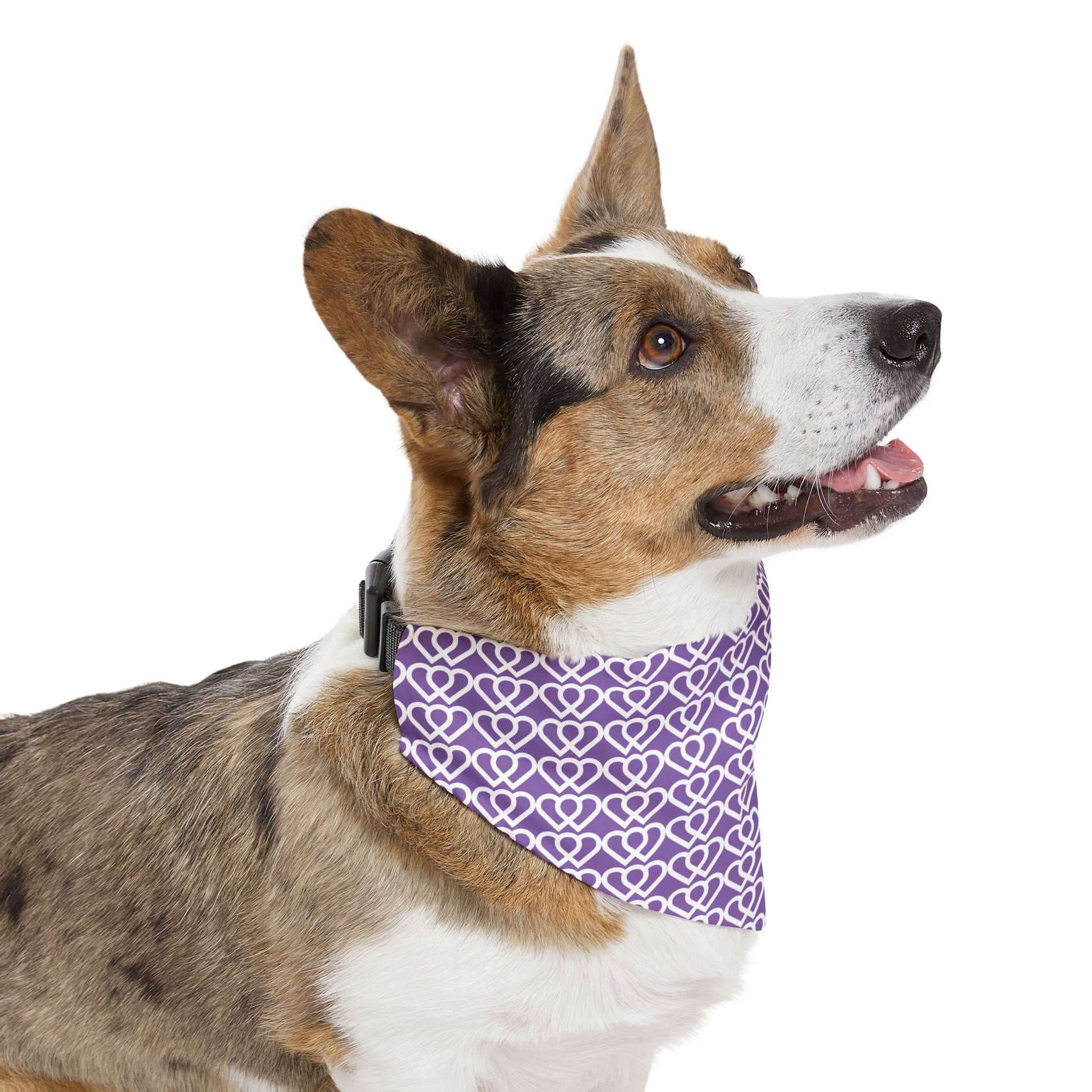 Cute Purple Heart Pet Bandana Collar | Dog Accessory for Special Occasions, Holiday Wear, Pet Gifts, Doggie Fashion