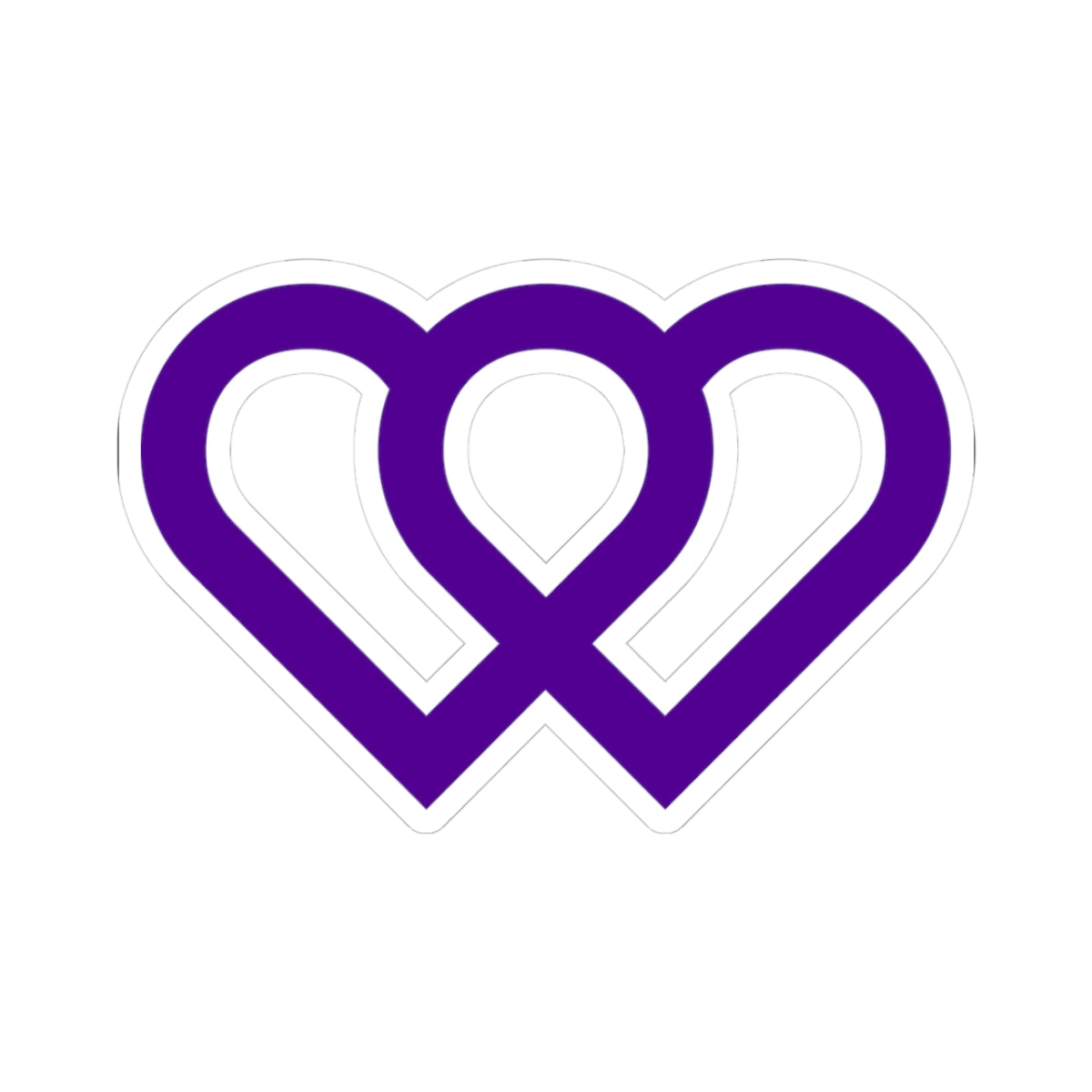 Purple Intertwined Hearts Sticker — Decal for Laptops & Journals