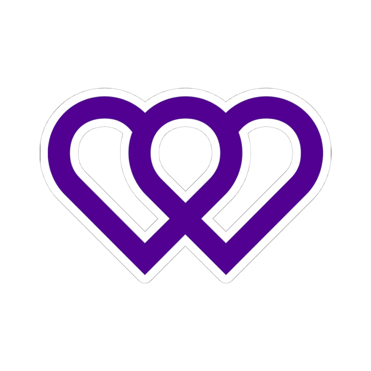 Purple Intertwined Hearts Sticker — Decal for Laptops & Journals