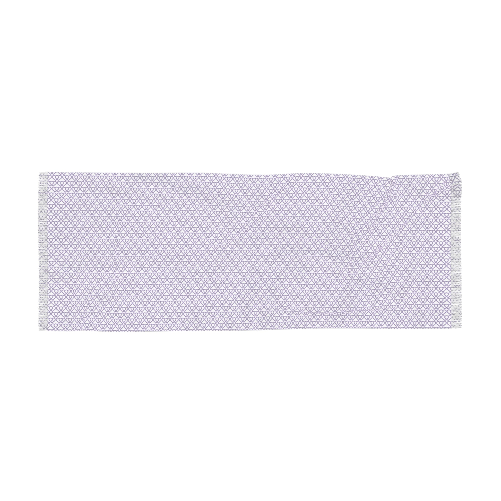 Lavender Geometric Light Scarf — Lightweight Fringed Spring/Summer Wrap